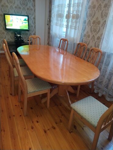 malaziya masa ve oturacaq: Qonaq otağı üçün, İşlənmiş, Açılmayan, Oval masa, 10 stul, Malayziya