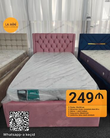 kravat basliqlari: Təknəfərlik çarpayı, Bazasız, Matras ilə, Siyirməsiz