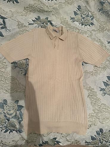 kətan köynək kişi: Polo köynək, L, rəng - Bej — 5