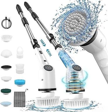 Süngərlər və fırçalar: Electric cleaning brush 9 in 1Əsas Xüsusiyyətlər: Çoxfunksiyalı: 9 — 1