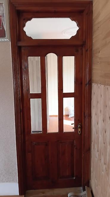 nabor hacar: Şüşəli taxta otaq qapısı - Material: təbii ağac, lak örtüklü - — 1