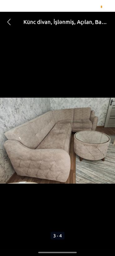 metbex ucun kunc divan: Künc divan, İşlənmiş, Açılan, Bazalı, Parça, Çatdırılma yoxdur