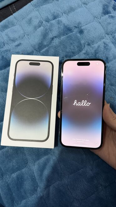 Apple iPhone: IPhone 14 Pro, Б/у, 256 ГБ, Black Titanium, Коробка, 80 % — 2
