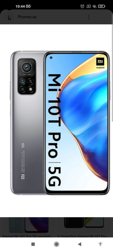 redmi 10 s: Xiaomi Mi 10T, 128 GB, rəng - Mavi, 
 Barmaq izi, Face ID