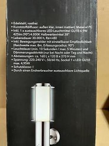 lavanda sadnice: CASALUX LED spoljašnja zidna lampa sa senzorom pokreta - Tip: LED — 10