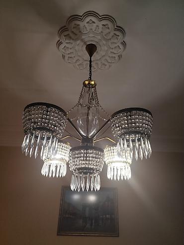 İşıqlandırma: Çılçıraq, 5 lampa, Xrustal — 3