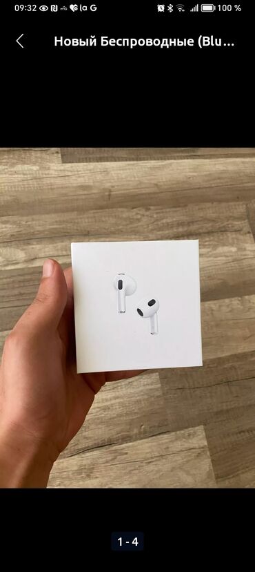 Наушники: Məhsul: Simsiz qulaqcıq (Bluetooth), qutu görüntüsündə AirPods