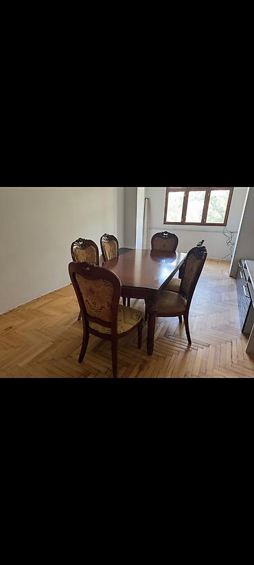 Qonaq otağı üçün, İşlənmiş, Dördbucaq masa, 6 stul