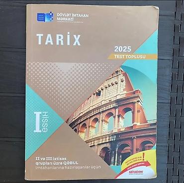 Testlər: Məhsul: “Tarix – 2025 Test Toplusu” (Hissə I) Kitab yaxşı — 1