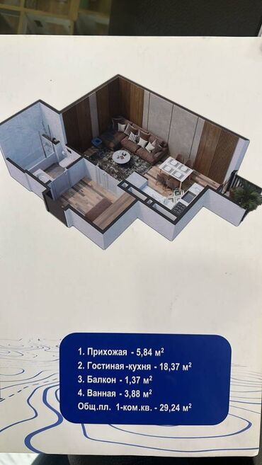 Продажа квартир: 1 комната, 30 м², Элитка, 8 этаж, ПСО (под самоотделку)