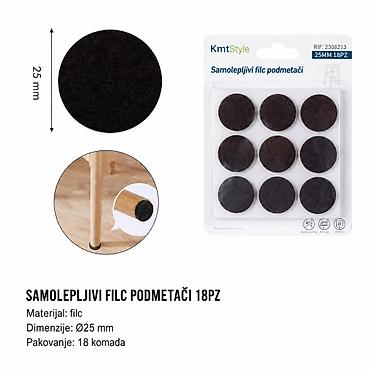 KMT Filcani okrugli zaštita za noge stola 25 mm – samolepljivi