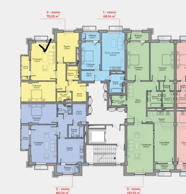 узак монотко квартира керек: 3 комнаты, 114 м², Элитка, 2 этаж, ПСО (под самоотделку)
