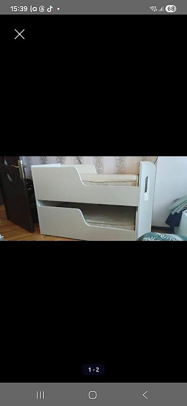 mdf panel: İki mərtəbəli uşaq çarpayısı - Rəng: ağ - Dizayn: kompakt və — 1
