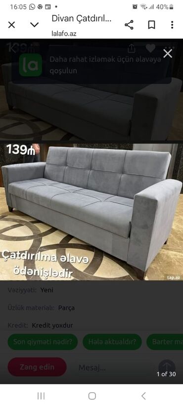 Divanlar: Divan, Yeni, Açılan, Bazalı, Parça, Ödənişli çatdırılma -da lalafo.az — 16 Divanlar: Divan, Yeni, Açılan, Bazalı, Parça, Ödənişli çatdırılma — 16