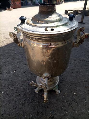 Техника и электроника: Klassik kömür/odunla işləyən samovar - Material: metal korpus, bürünc — 2
