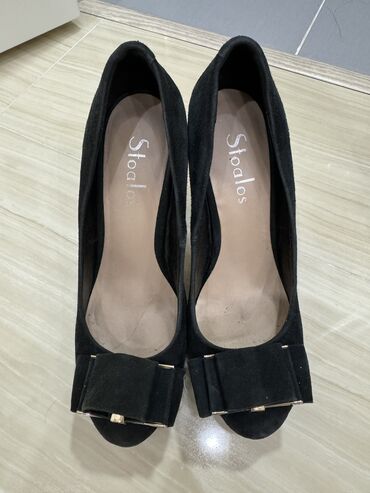 босоножки на каблуках платформах: Туфли 36, цвет - Черный