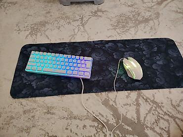 RGB işıqlanmalı kompakt klaviatura + simli oyun siçanı + geniş