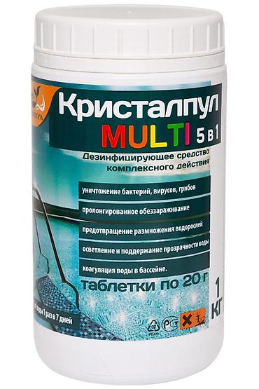 хлор: КРИСТАЛПУЛ МЕДЛЕННЫЙ ХЛОР МИКС ТАБЛЕТКИ 20 Г.Активное вещество — 1