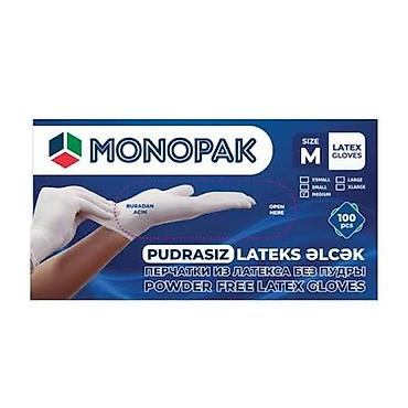 Monopak Pudrasız Lateks Əlcək – Size M - Material: təbii lateks - lalafo.az -da Monopak Pudrasız Lateks Əlcək – Size M - Material: təbii lateks -