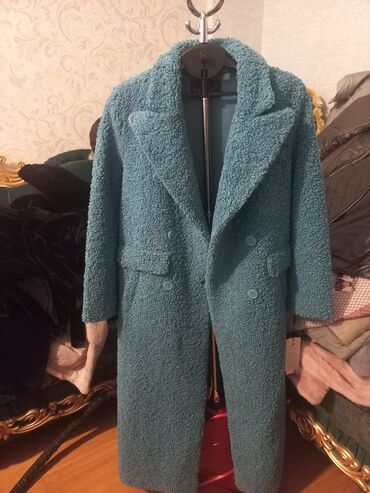 детский комплект шапка и шарф: Məhsul: qadın teddy/şerpa tipli uzun palto - Rəng: mavi-yaşıl