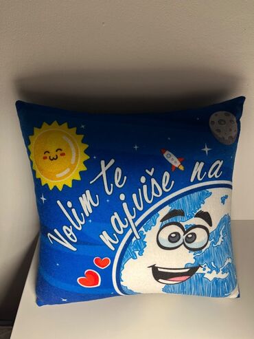 novogodisnji pano: Throw pillow, Polyester, color - Blue