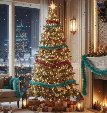 Yeni il ağacları: LED işıqlı Yeni il ağacı – payetli bəzəklərlə - Realistik iynəyarpaq — 39