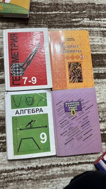 сумка для документов: Набор из четырех школьных учебников, охватывающих основные предметы