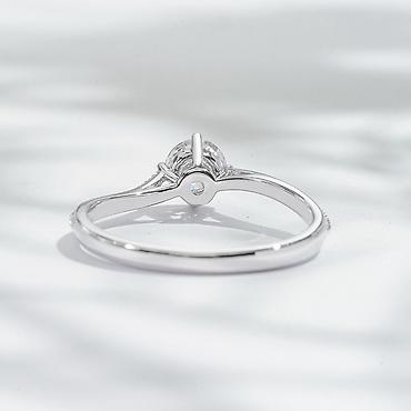 Үлпөт көйнөктөрү жана аксессуарлар: 💍 Кольцо из белого золота 750 пробы с лабораторным бриллиантом • — 5