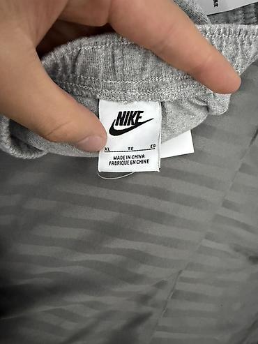 nike штаны: Оригинал!Серые спортивные штаны Nike - Модель: джоггеры с манжетами — 4