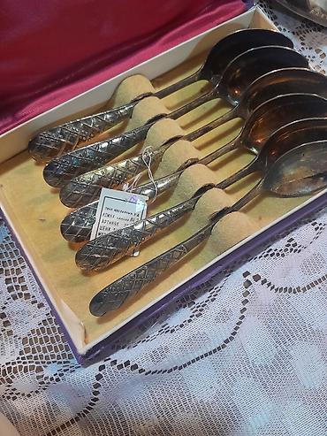 qab qasiq: Gümüş çay qaşıqları dəsti – 6 ədəd - Material: 875 əyarlı gümüş — 4