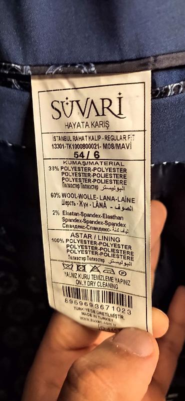 Kişi geyimləri: Kostyum yenidir. Tecili satilir. Suvariden alinib 399 manata. Razmer — 3