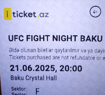 Перчатки: UFC biletidir qiyməti 4300-1500 AZN aralığındadır. 500 AZN e satılır