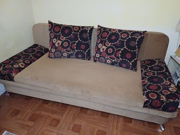 подушка для дивана: Диван-керебет, түсү - Саргыч боз, Колдонулган
