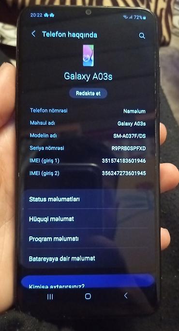 sim 20 qepik gondermek: Samsung Galaxy A03s, rəng - Qara, İki sim kartlı — 2