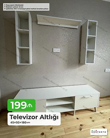 matras alti: Televizor altlığı və asma rəf dəsti - Ölçü: 45 × 50 × 180 sm (TV — 1