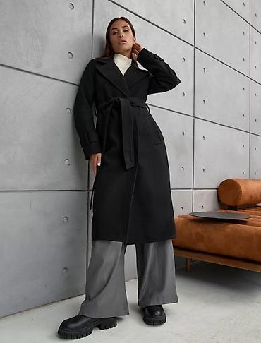 Пальто: Женское пальто черного цвета длины миди Новое!!!Состав 80% шерсть,20% — 8