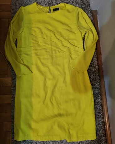 zenska mantil haljina unikat: 2XL (EU 44), bоја - Žuta, Oversize, Kratkih rukava