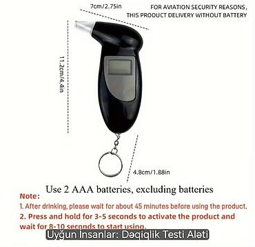 alkotester: Portativ Alkoqol Testeri (Breathalyzer) - Rəqəmsal LCD ekran — 5