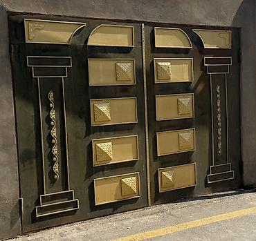 Metaldan hazırlanmış darvaza və giriş qapısı dəsti - Material: qalın
