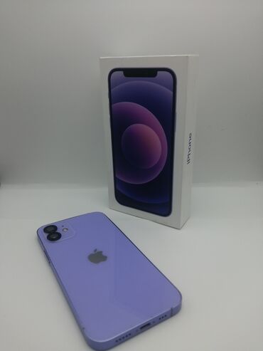 Apple iPhone: IPhone 12, Б/у, 128 ГБ, Deep Purple, Чехол, Коробка, 100 %