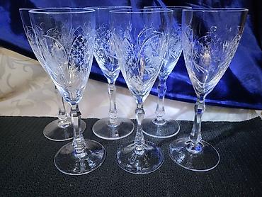 murano staklo: Lux kristal case za vino iz 60ih god,rucni rad Peill i Putzler — 8