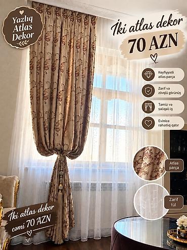 ucuz perde: Yazlıq Atlas Dekor – İki atlas dekor - İki atlas dekor: cəmi 70 AZN - — 1
