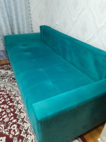 мойка диванов: Модульный диван, цвет - Голубой, Б/у