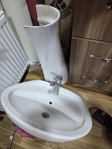 бак для воды в квартиру: Keramik ayaqüstü lavabo dəsti - Material: sanitar keramika - — 1