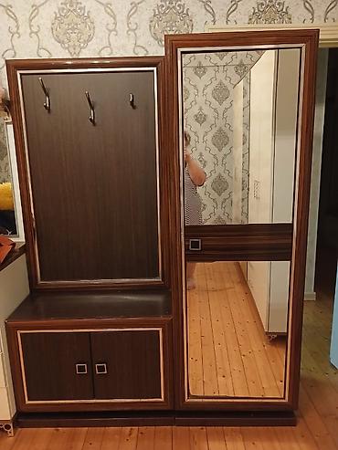 dehliz mebeli: İşlənmiş, 2 qapılı, Güzgülü, Qəhvəyi, Açılan, Düz dolab — 1