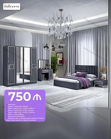 Yataq Dəsti – 750 ₼ Komplektə daxildir: - Çarpayı: 1 ədəd, 160 × 200