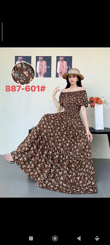 Gündəlik donlar: Məhsul: Qadınlar üçün off-shoulder maxi paltarlar Model kodları — 12