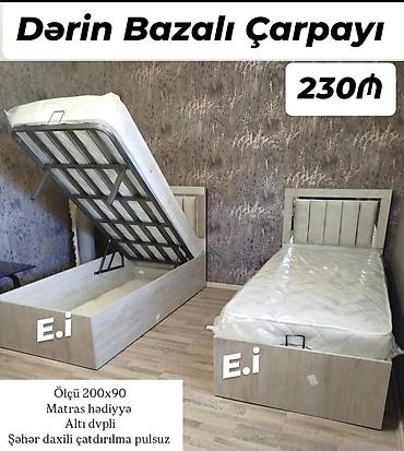 ev al: Dərin bazalı tək çarpayı - Ölçü: 200x90 - Altı dypi (dərin anbarlı — 1