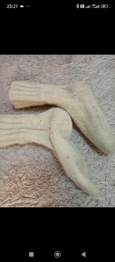 Čarape: Pletenе vunene čarape – ručni rad - Materijal: prirodna vuna, mekana — 2