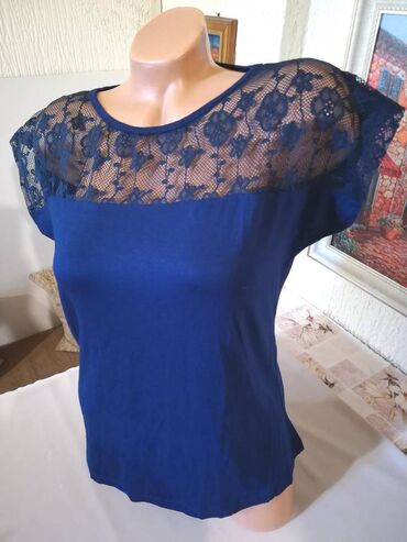 Bluze: XL (EU 42), Viskoza, Jednobojni, bоја - Svetloplava — 3